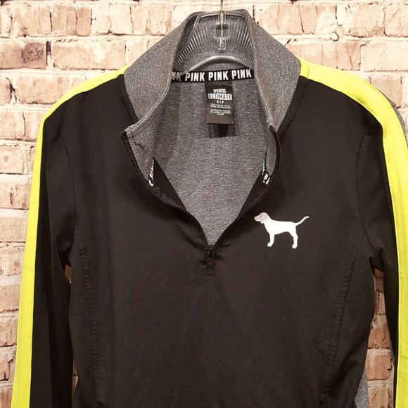 PINK Victoria’s Secret Jacket ULTIMATE 1/4 Zip Thumb Holes Size Small - Picture 6 of 12